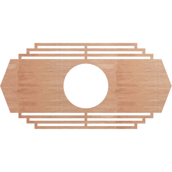 Ekena Millwork Chrysler Wood Fretwork Pierced Ceiling Medallion, Cherry, 30"W x 15"H x 7 7/8"ID x 1/4"T CMWP30X15X0250CSCH - main